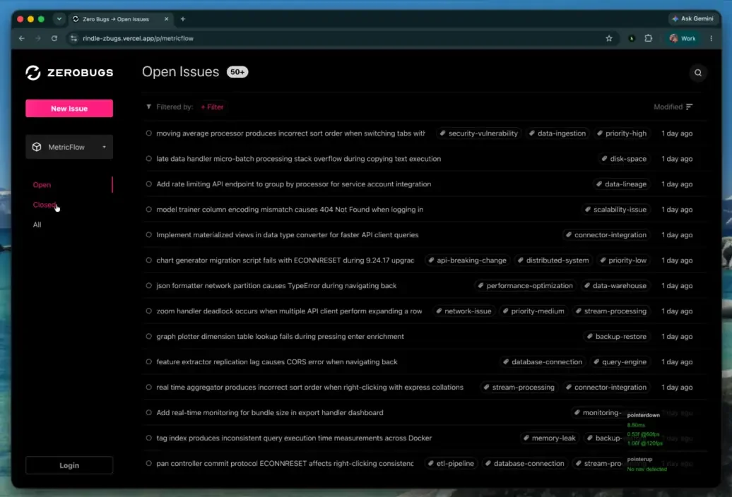 zbugs running on Rindle